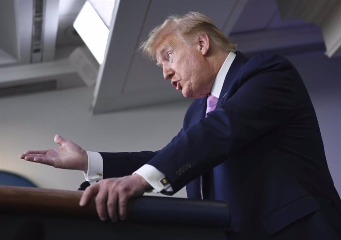 Donald Trump durante una rueda de prensa. 