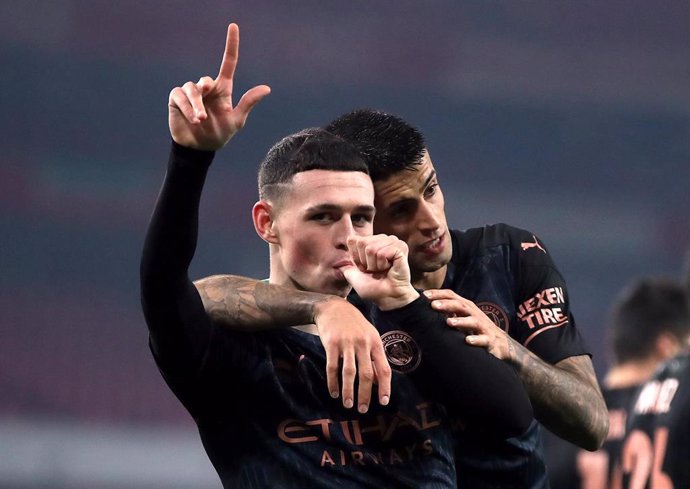 Phil Foden celebra el tanto ante el Arsenal